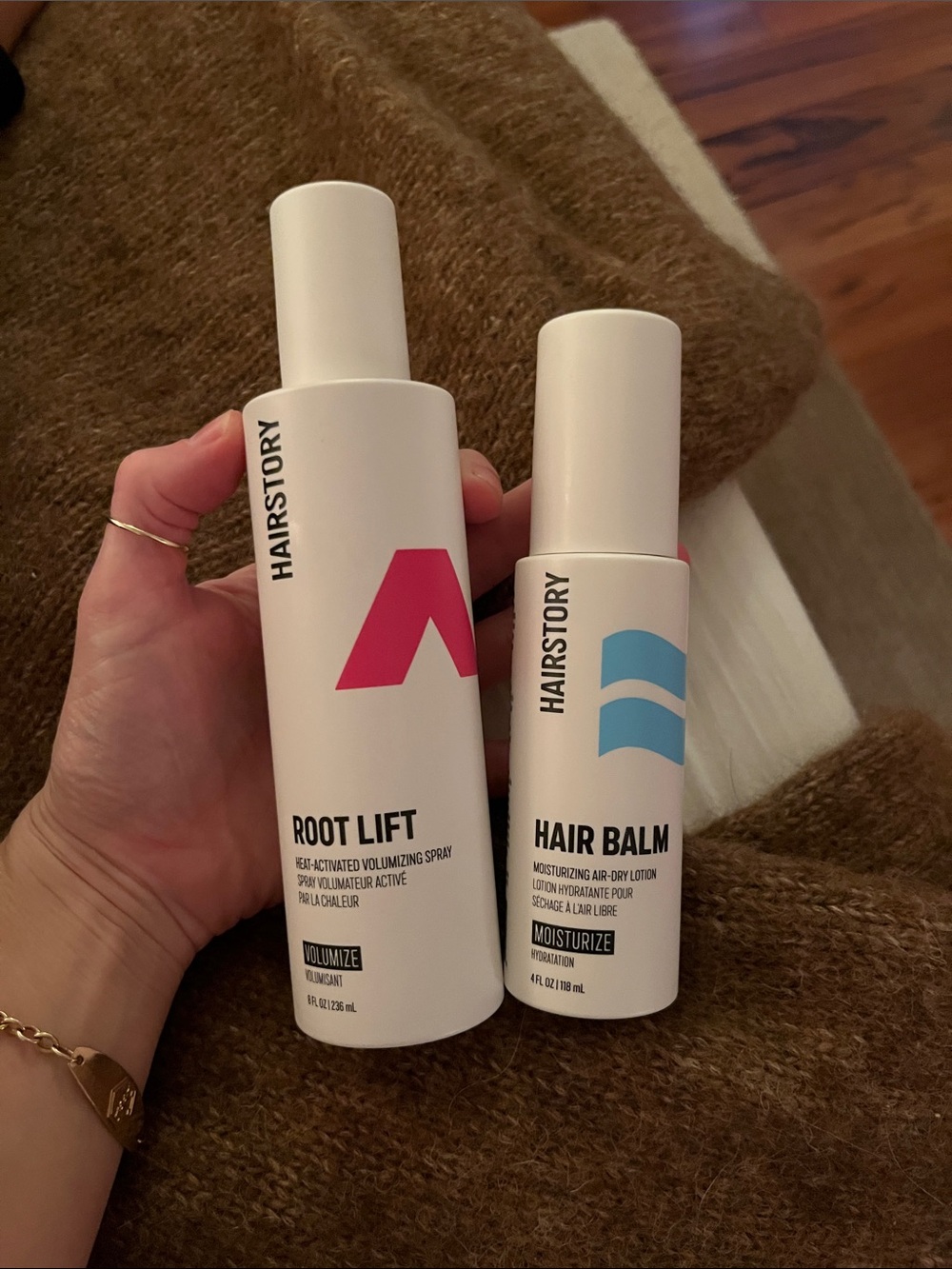 Hairstory Kids Root Lift & Hair Balm Set — White with Pink & Blue Accents